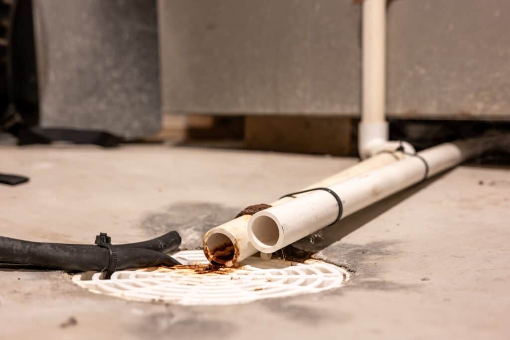 photo of an air conditioner drain line to show how to clean one