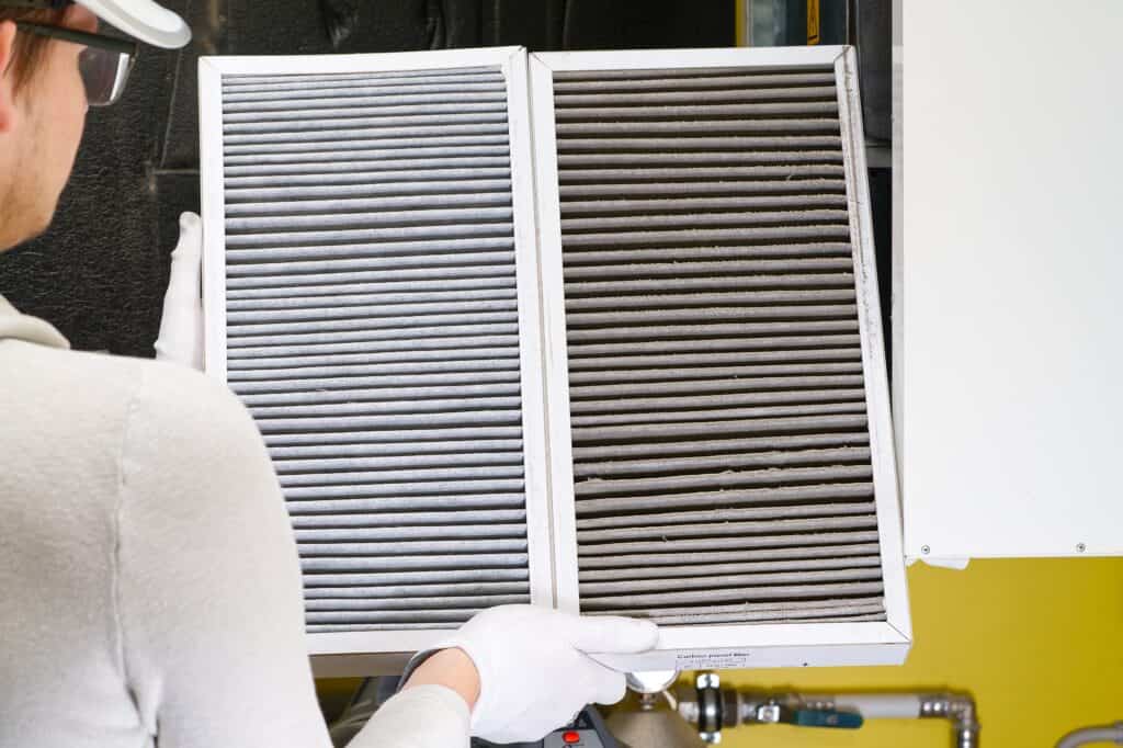 Hvac,Filter,Replacing.,Replacing,The,Filter,In,The,Central,Ventilation, clogged filter